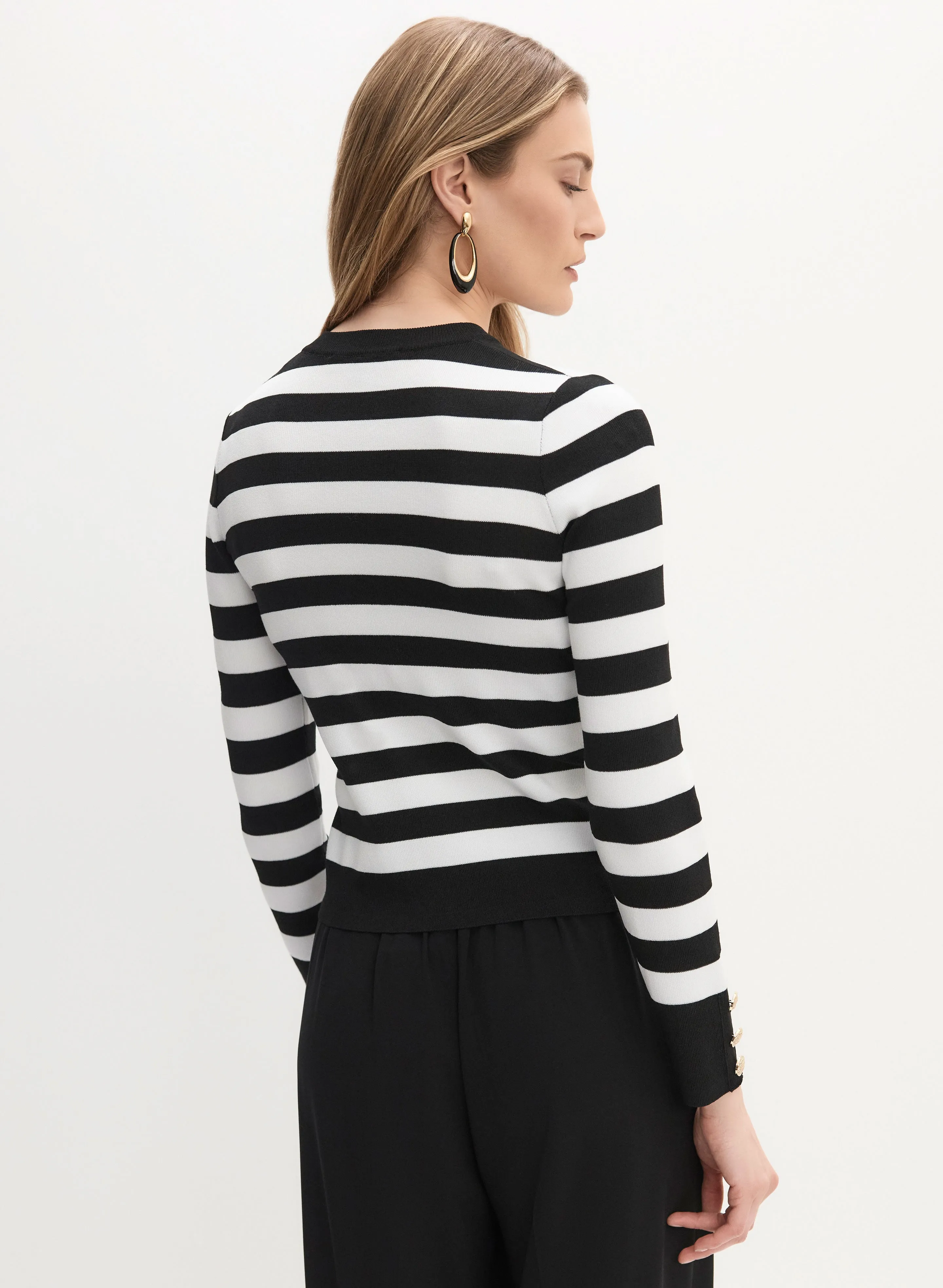 Striped Button-Up Sweater sold by Melanie Lyne product image thumbnail 4