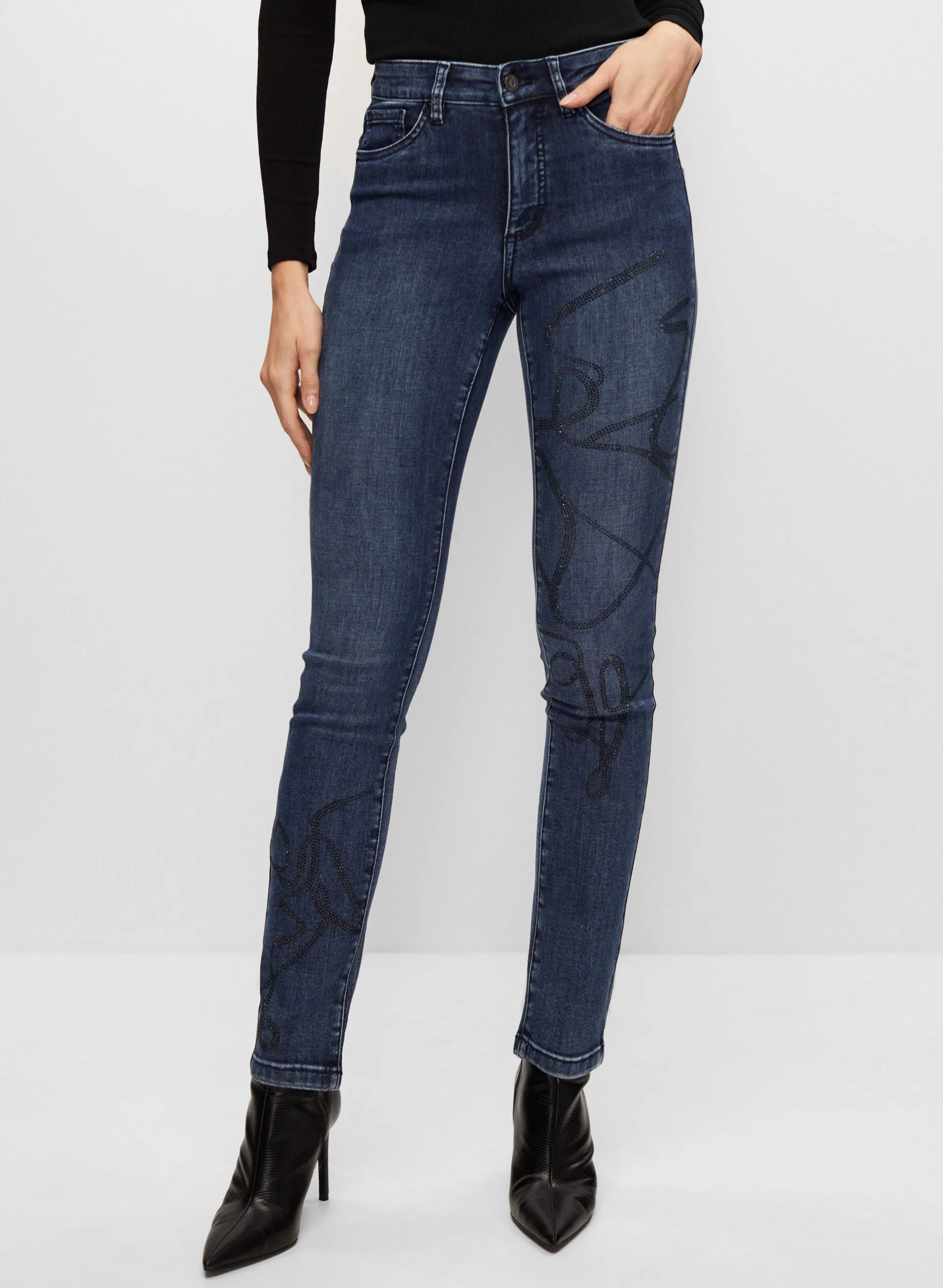 Joseph Ribkoff - Embellished Slim Leg Jeans sold by Melanie Lyne