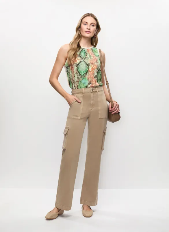 Mixed Snake Print Top & Wide Leg Cargo Jeans sold by Melanie Lyne