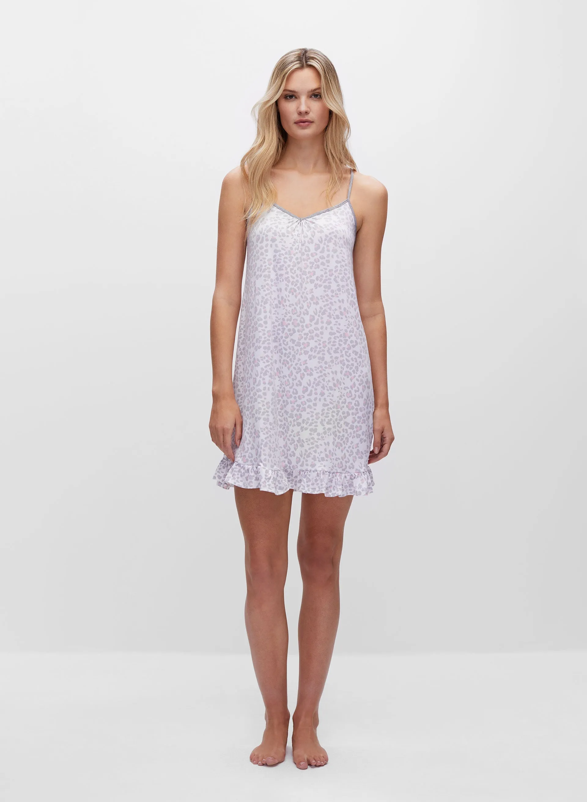 Animal Print Ruffle Hem Nightgown sold by Melanie Lyne