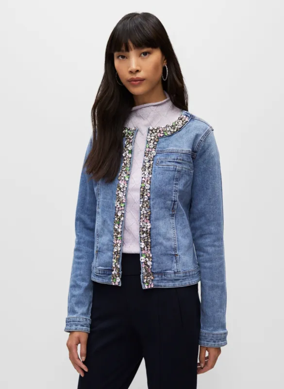 Stone Detail Denim Jacket sold by Melanie Lyne