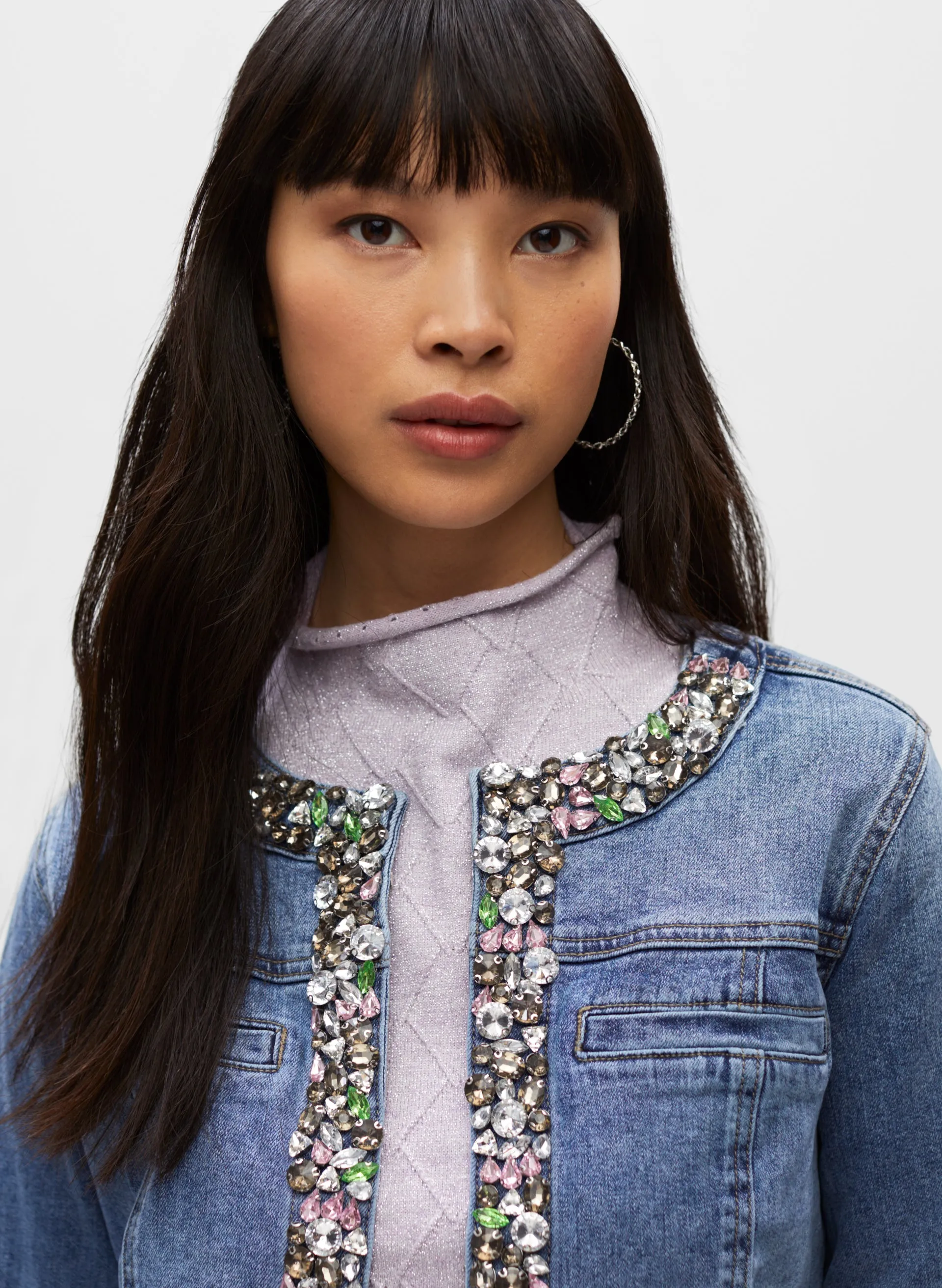 Stone Detail Denim Jacket sold by Melanie Lyne product image thumbnail 4