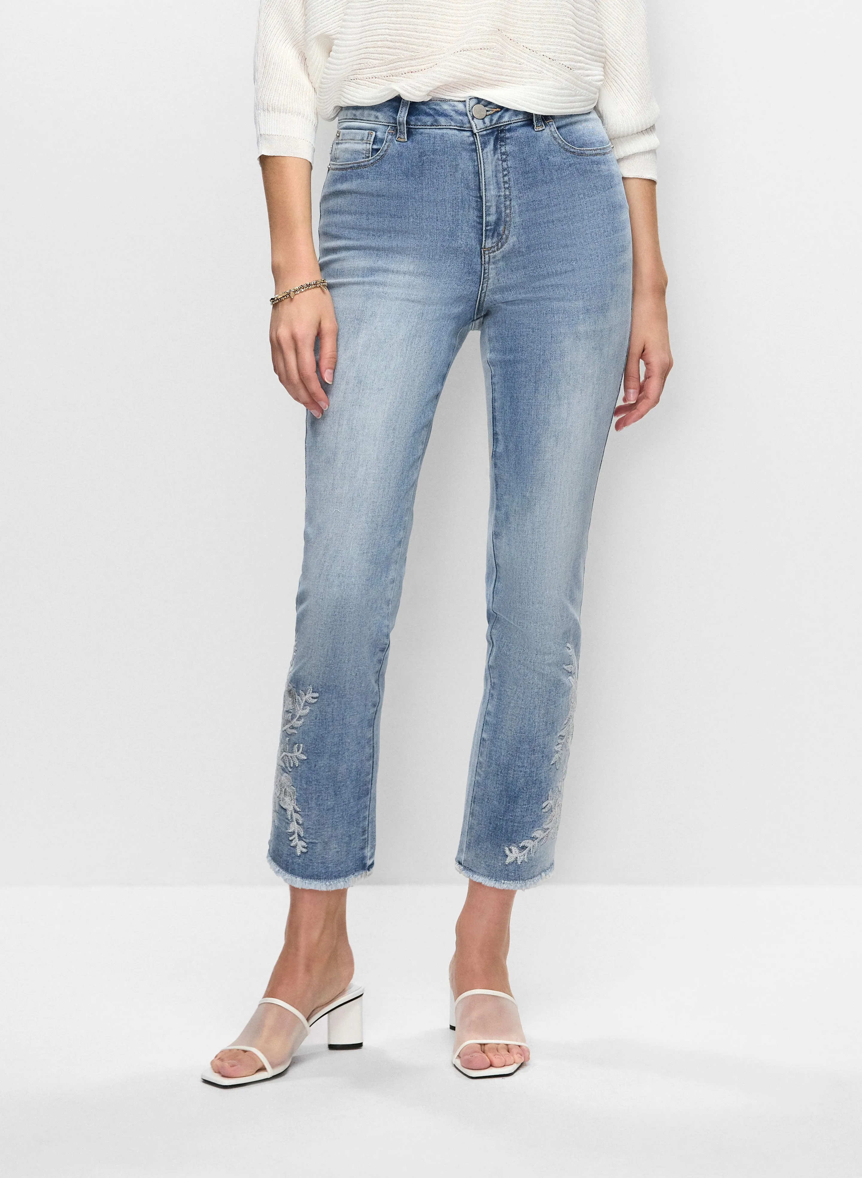 Embroidered Straight Leg Jeans sold by Melanie Lyne