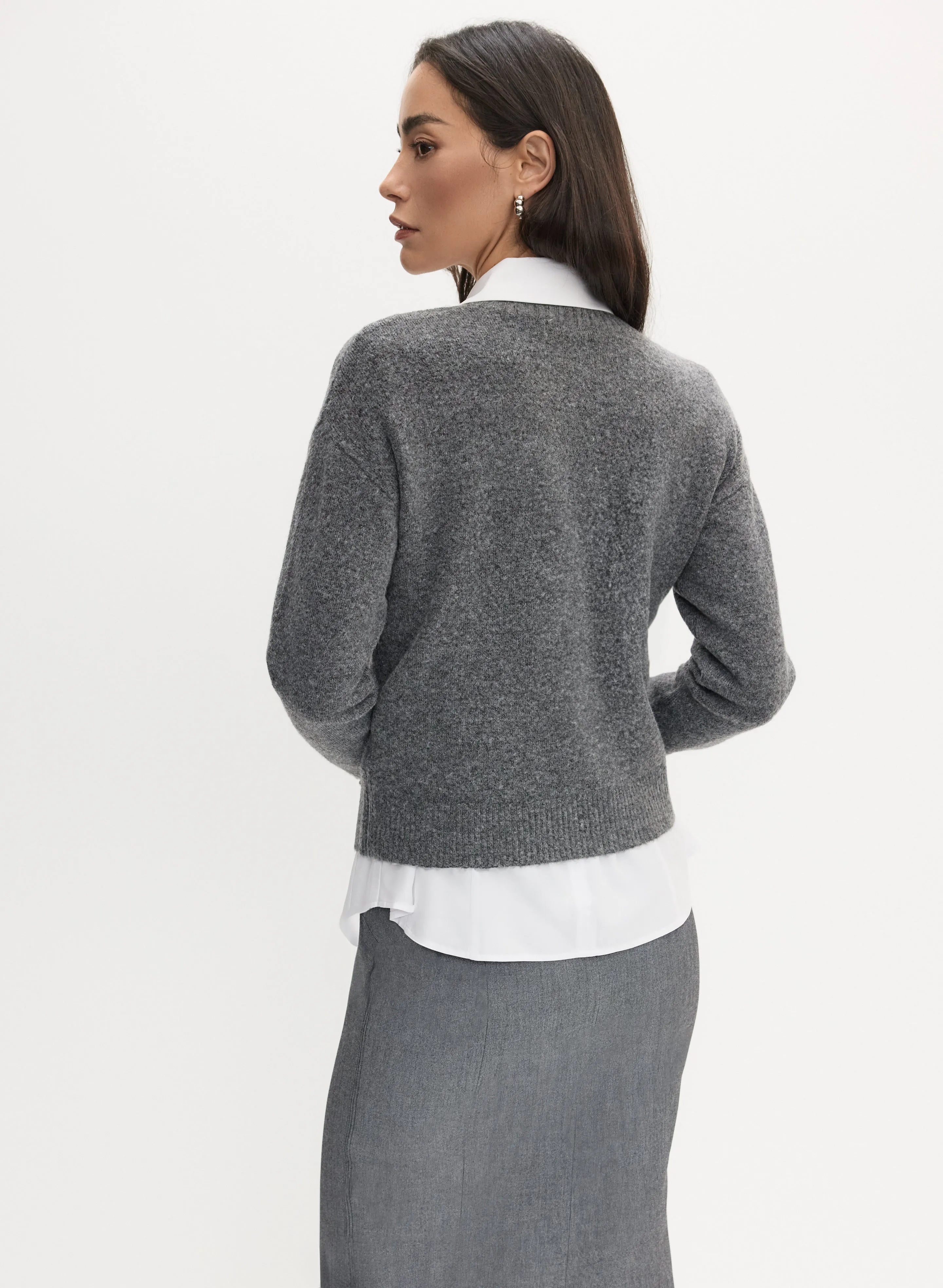 Rhinestone Trim Soft Knit Cardigan sold by Melanie Lyne product image thumbnail 3