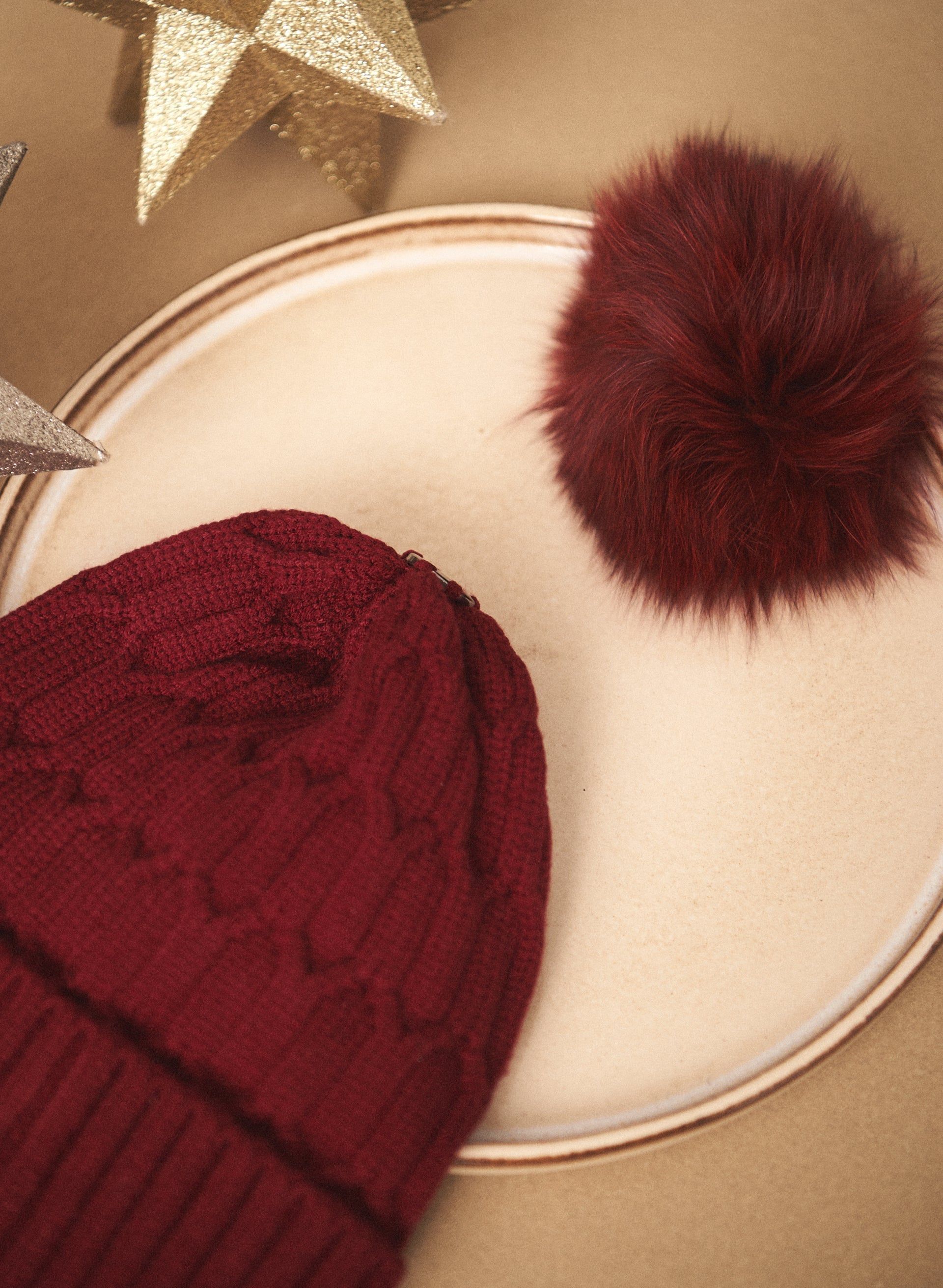 Textured Knit Pom Pom Hat sold by Melanie Lyne product image thumbnail 2