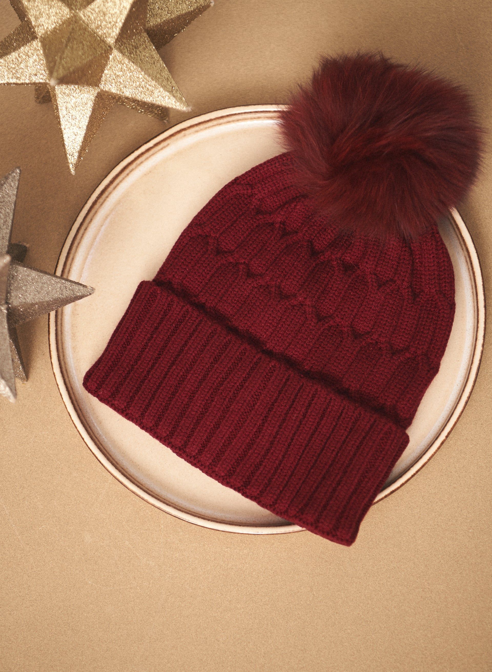 Textured Knit Pom Pom Hat sold by Melanie Lyne