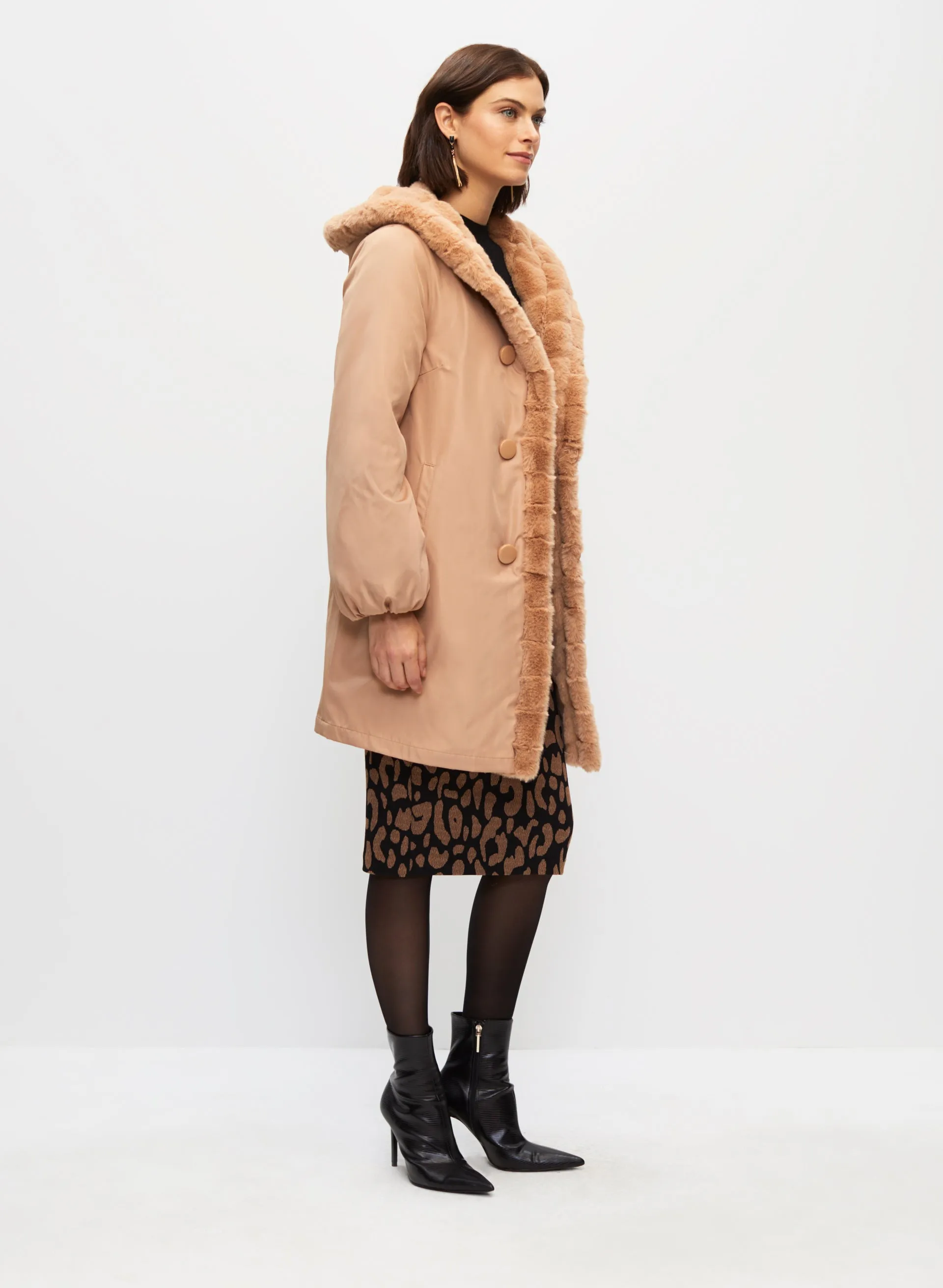 Reversible Faux Fur Coat sold by Melanie Lyne product image thumbnail 4