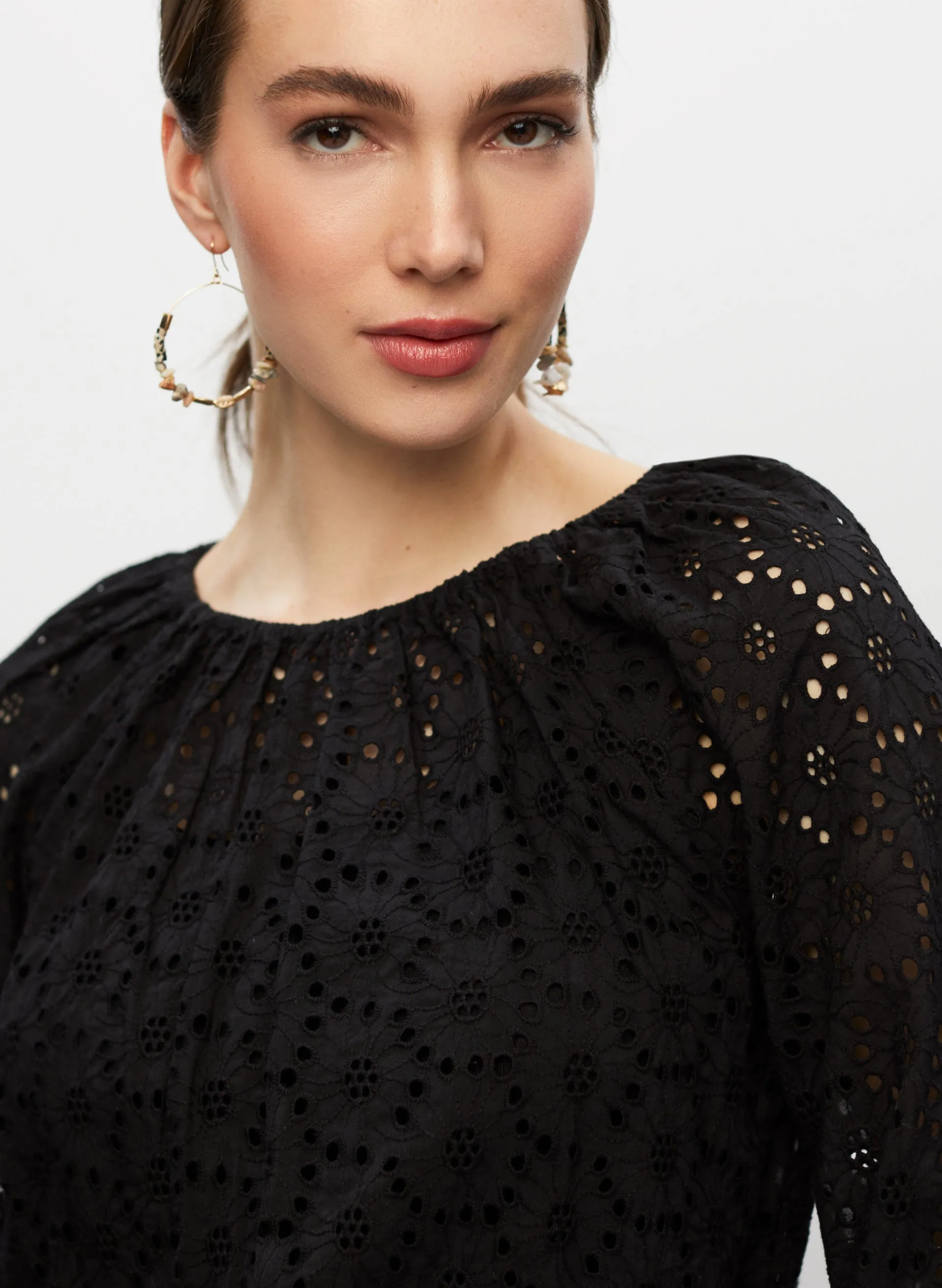 Eyelet Detail Long Sleeve Blouse sold by Melanie Lyne product image thumbnail 2