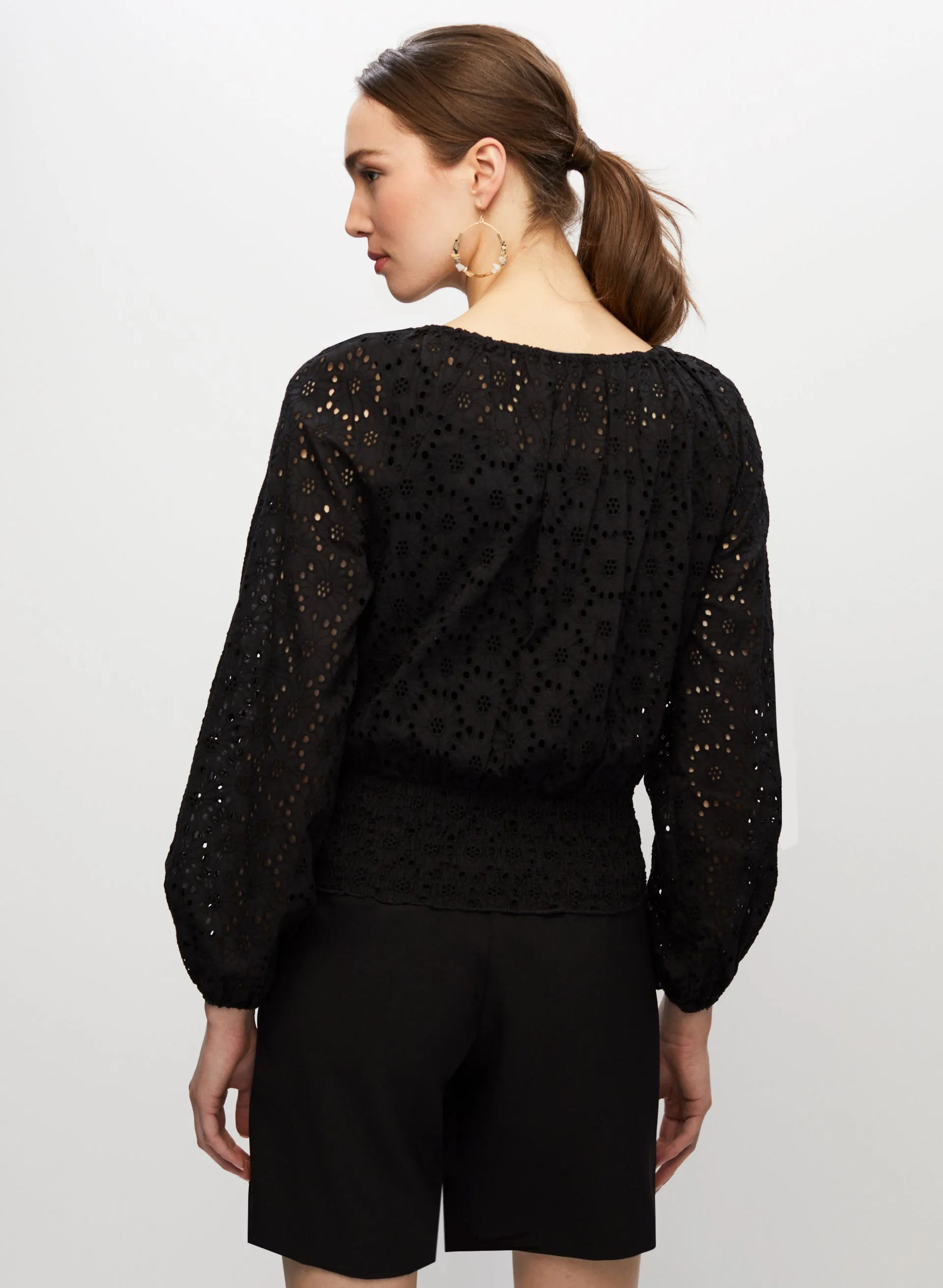 Eyelet Detail Long Sleeve Blouse sold by Melanie Lyne product image thumbnail 4