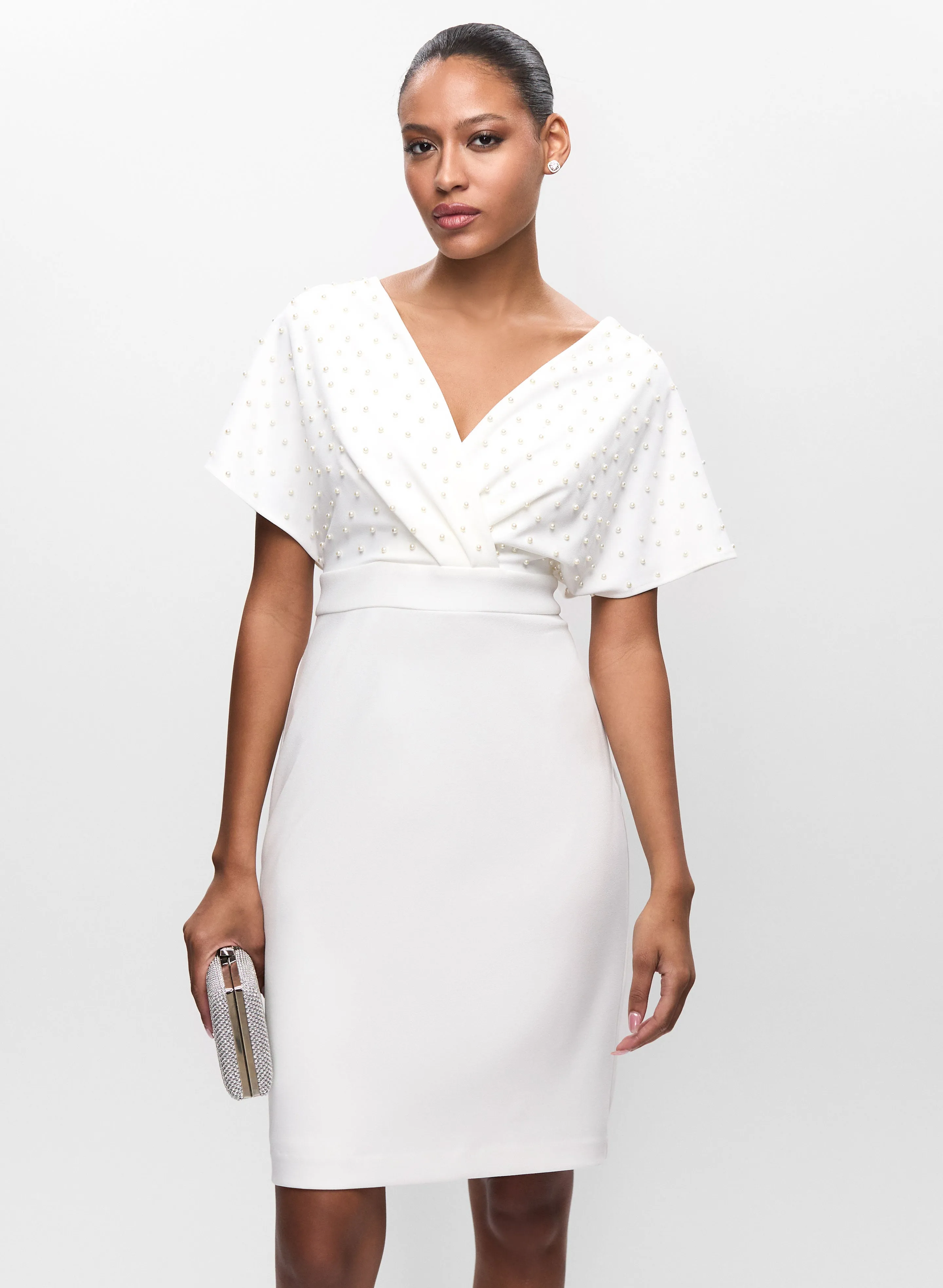 Joseph Ribkoff - Wrap-Style Pearl Detail Dress sold by Melanie Lyne product image thumbnail 2