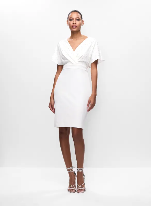 Joseph Ribkoff - Wrap-Style Pearl Detail Dress made by Melanie Lyne