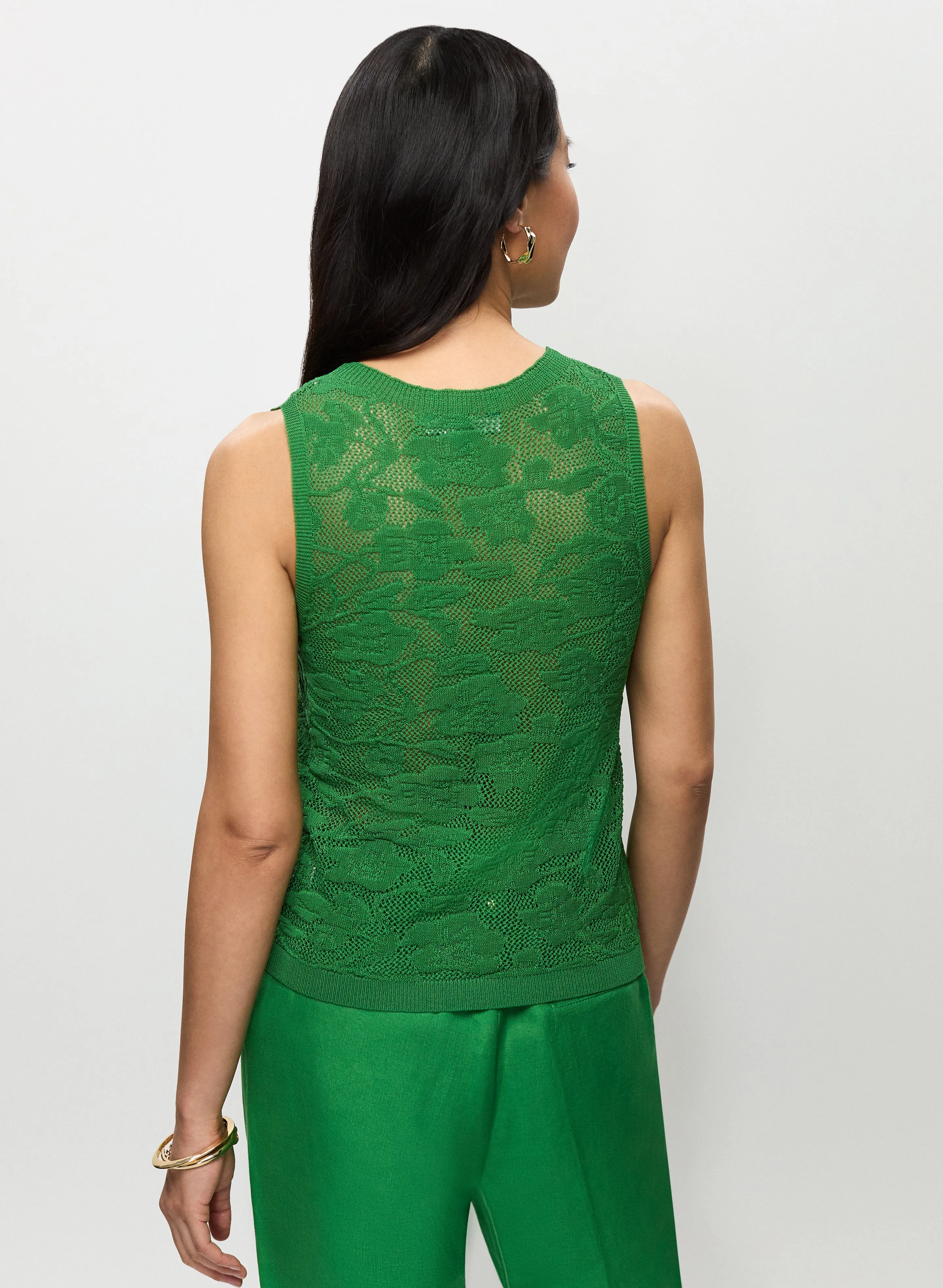 Floral Open-Knit Sleeveless Sweater sold by Melanie Lyne product image thumbnail 4