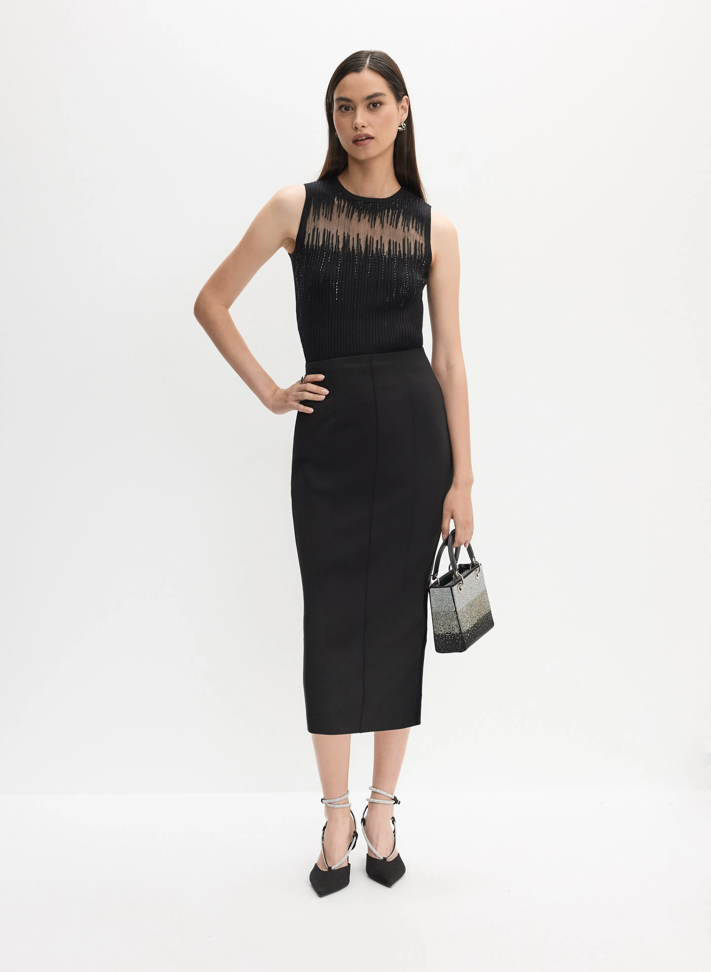 Sheer Detail Tank Top & Pencil Skirt sold by Melanie Lyne