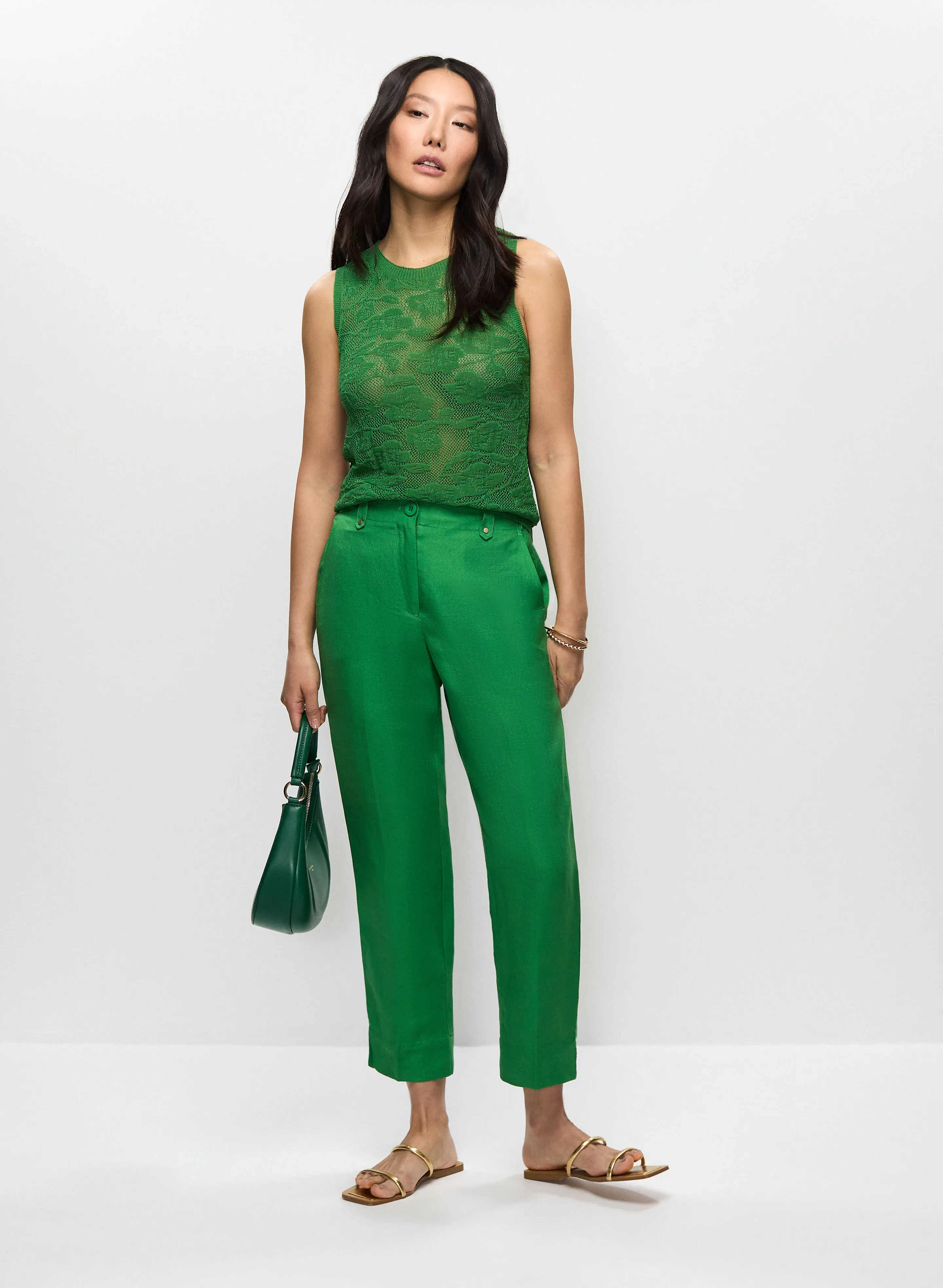 Floral Open-Knit Sleeveless Sweater sold by Melanie Lyne product image thumbnail 3