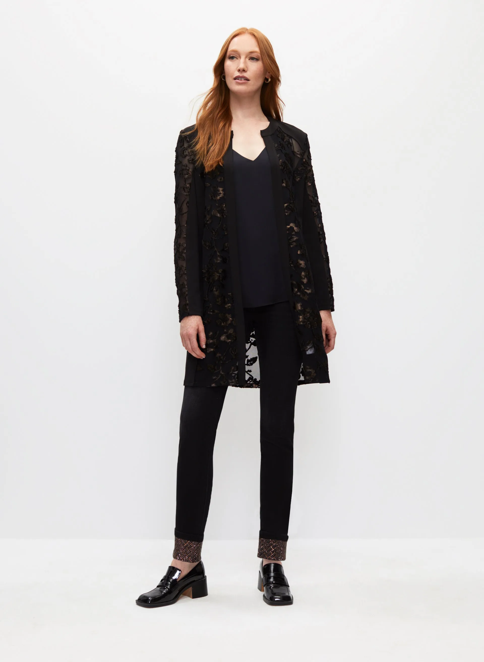 Metallic Leaf Motif Redingote Jacket sold by Melanie Lyne product image thumbnail 4