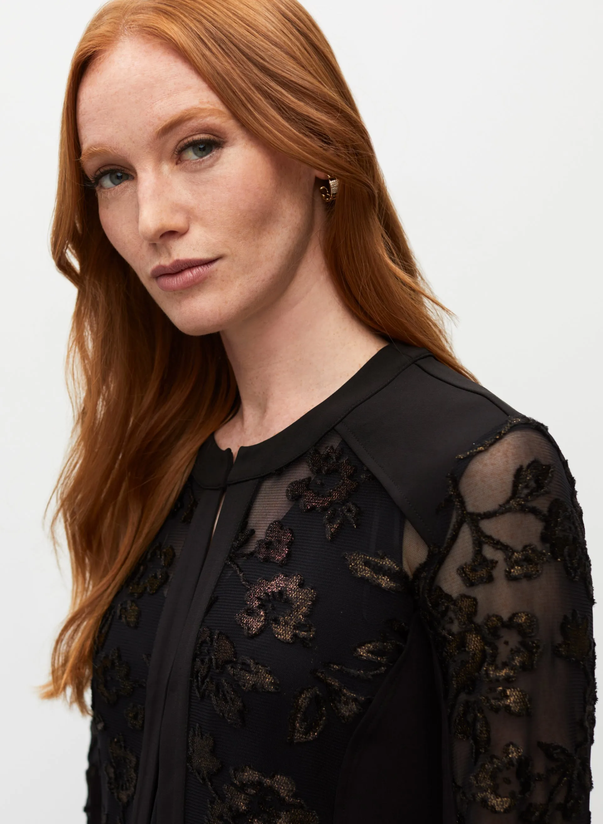 Metallic Leaf Motif Redingote Jacket sold by Melanie Lyne product image thumbnail 2