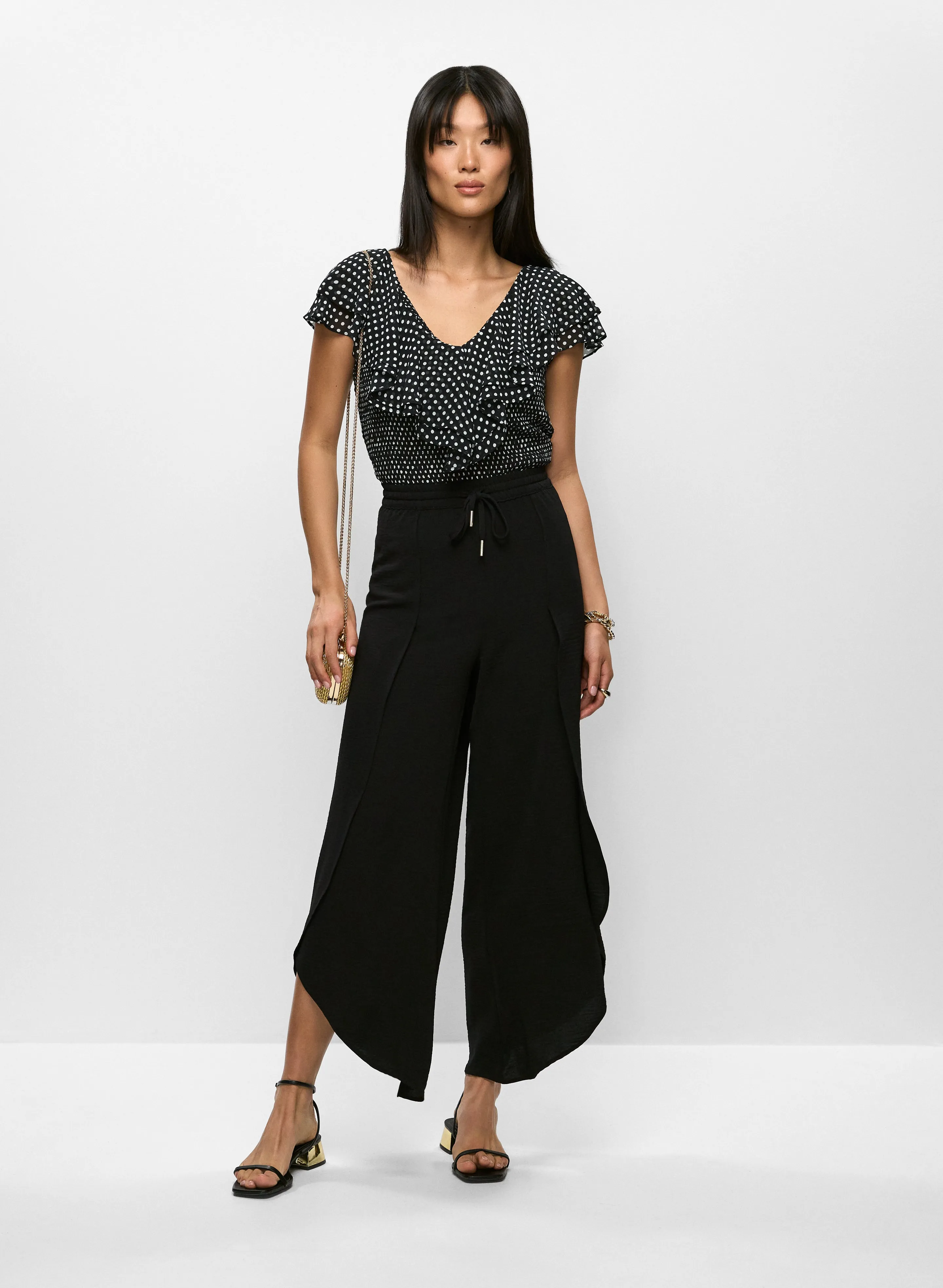 Ruffled Polka Dot Blouse & Tulip Hem Pants sold by Melanie Lyne