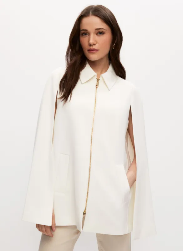 Cape Detail Tricotine Trench Coat sold by Melanie Lyne