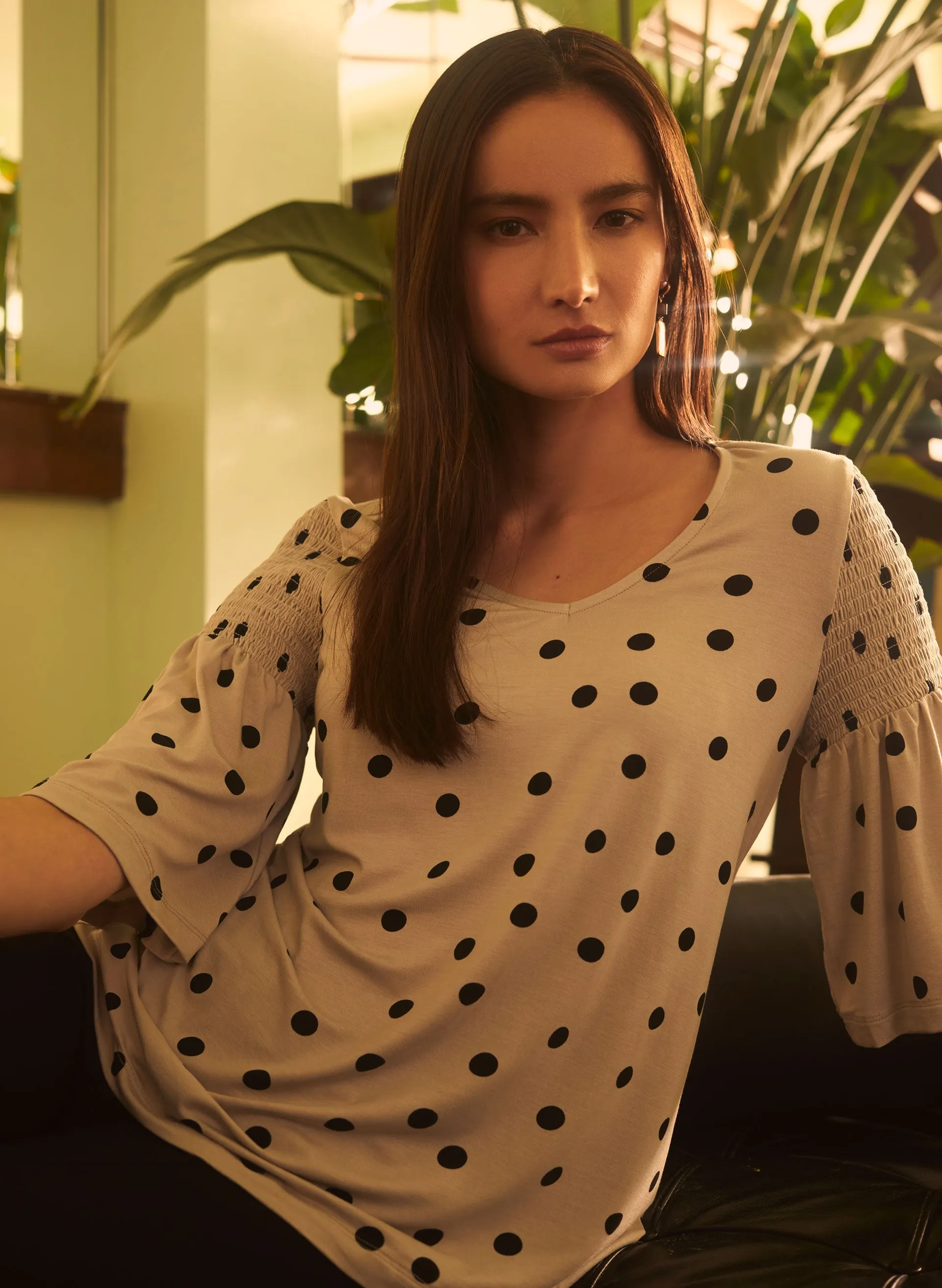 Polka Dot Flare Sleeve Top sold by Melanie Lyne product image thumbnail 3