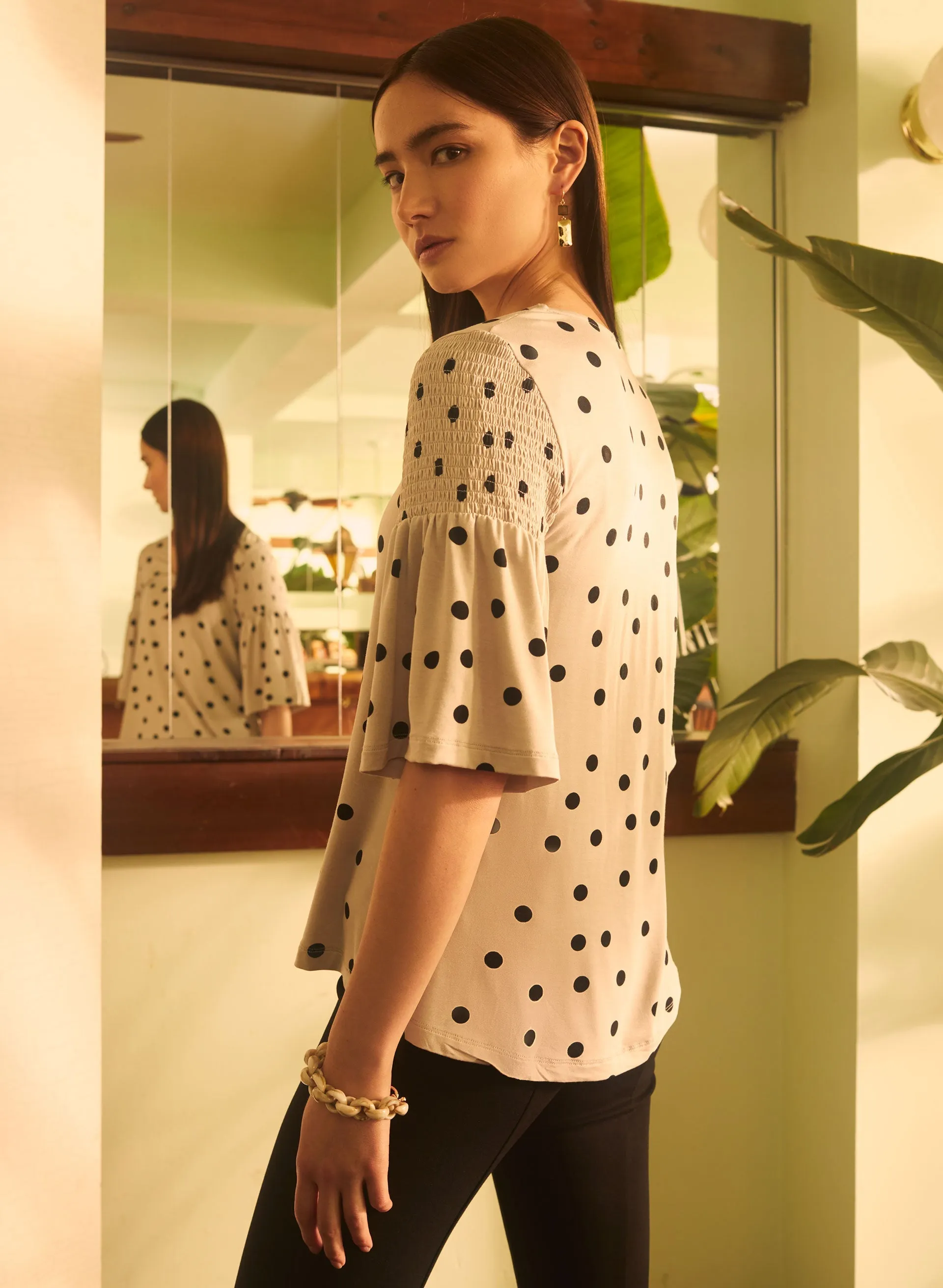 Polka Dot Flare Sleeve Top sold by Melanie Lyne product image thumbnail 4