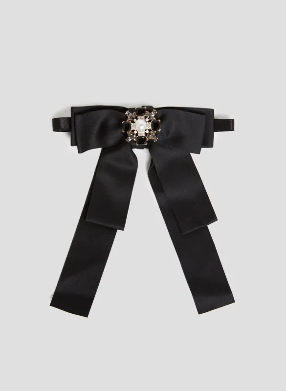 Pearl Detail Ribbon Bow Tie made by Melanie Lyne