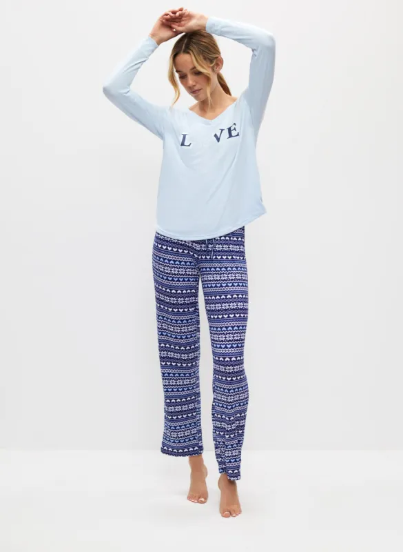 Text Print Pyjama Set sold by Melanie Lyne