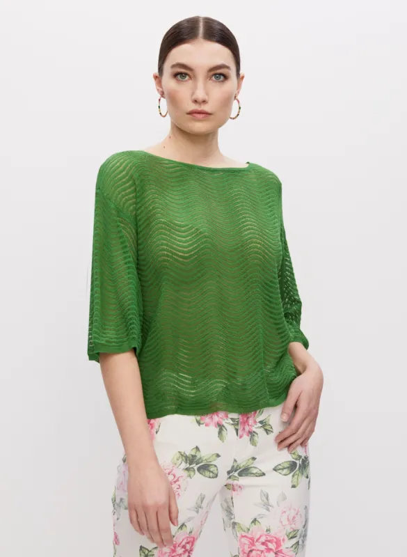 Wave Motif Open Knit Sweater sold by Melanie Lyne