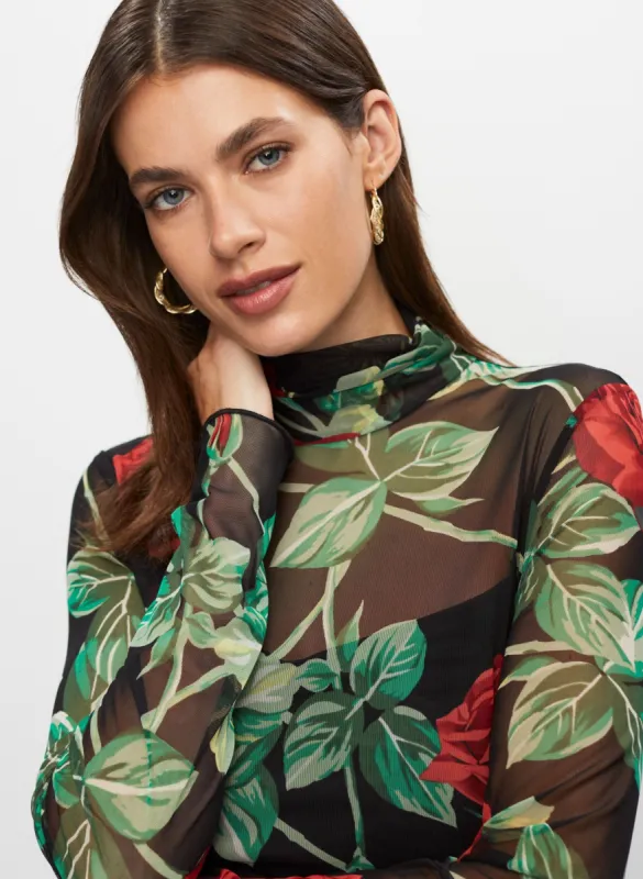 Semi-Sheer Floral Motif Top sold by Melanie Lyne