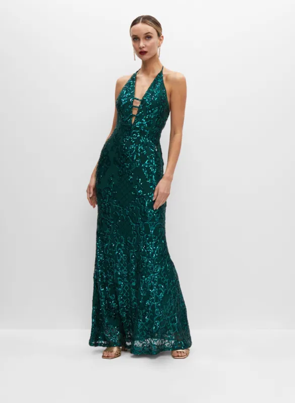 Sequin Halter Gown sold by Melanie Lyne