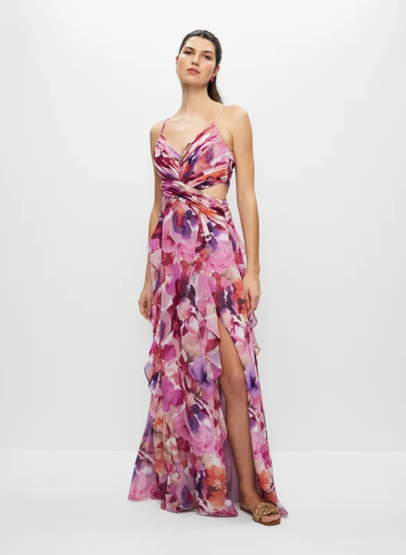 BA Nites - Floral Print Cutout Dress sold by Melanie Lyne
