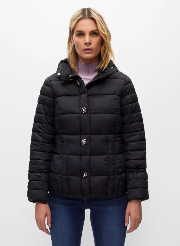 Jewel Button Vegan Down Coat sold by Melanie Lyne