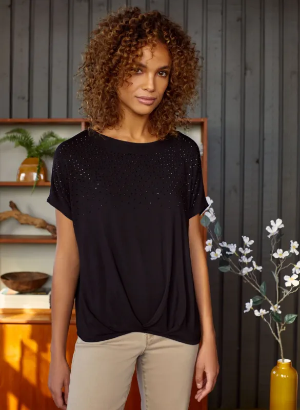 Stud Detail Short Sleeve Top sold by Melanie Lyne