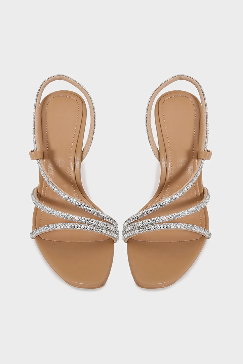 Apricot Rhinestone-Embellished High Heel Sandals sold by Wedtrend product image thumbnail 2
