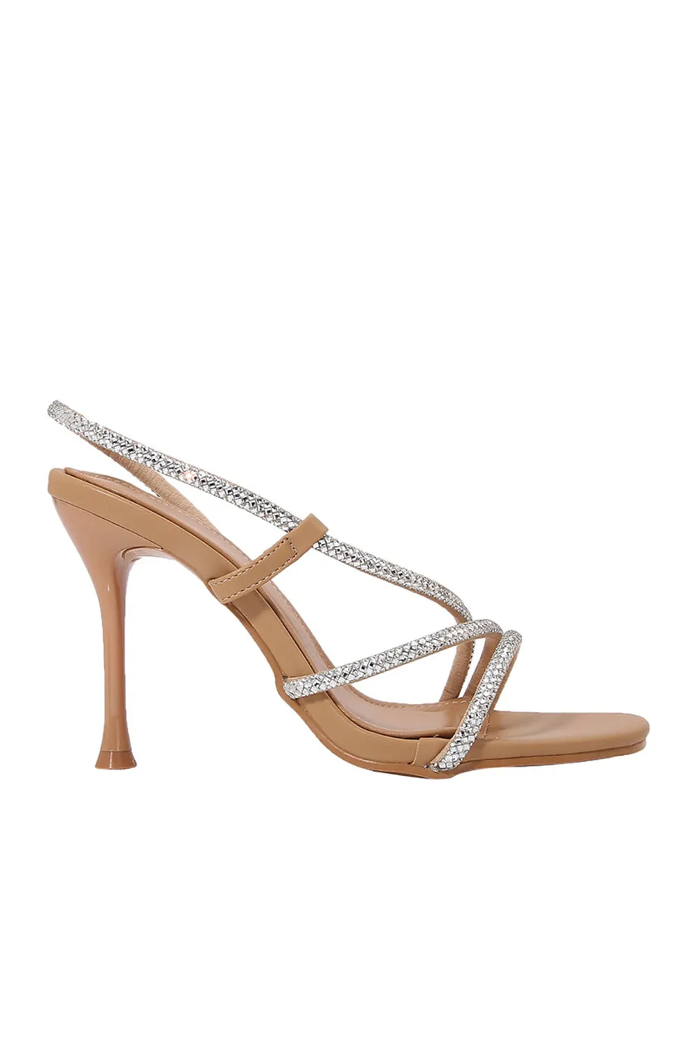 Apricot Rhinestone-Embellished High Heel Sandals sold by Wedtrend product image thumbnail 4