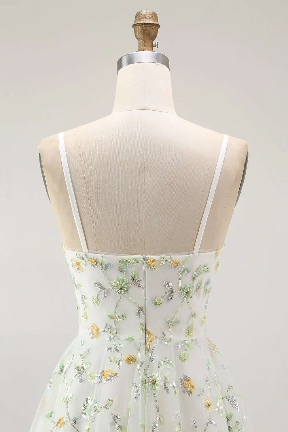 Cute A Line Beaded Green Flower Mini Homecoming Dress with Sequins sold by Wedtrend product image thumbnail 5