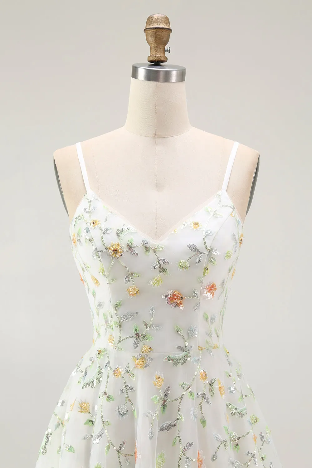 Cute A Line Beaded Green Flower Mini Homecoming Dress with Sequins sold by Wedtrend product image thumbnail 4