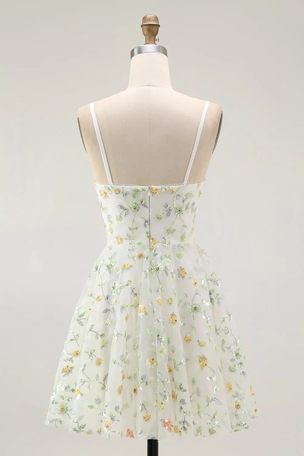 Cute A Line Beaded Green Flower Mini Homecoming Dress with Sequins sold by Wedtrend product image thumbnail 2