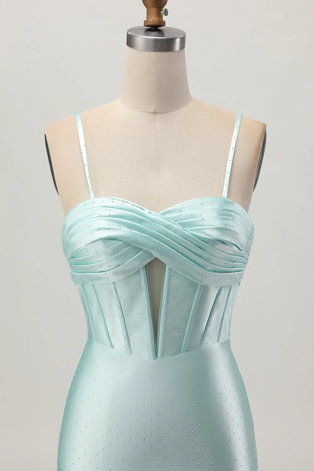 Light Green Bodycon Corset Cut Out Short Homecoming Dress with Beading sold by Wedtrend product image thumbnail 4