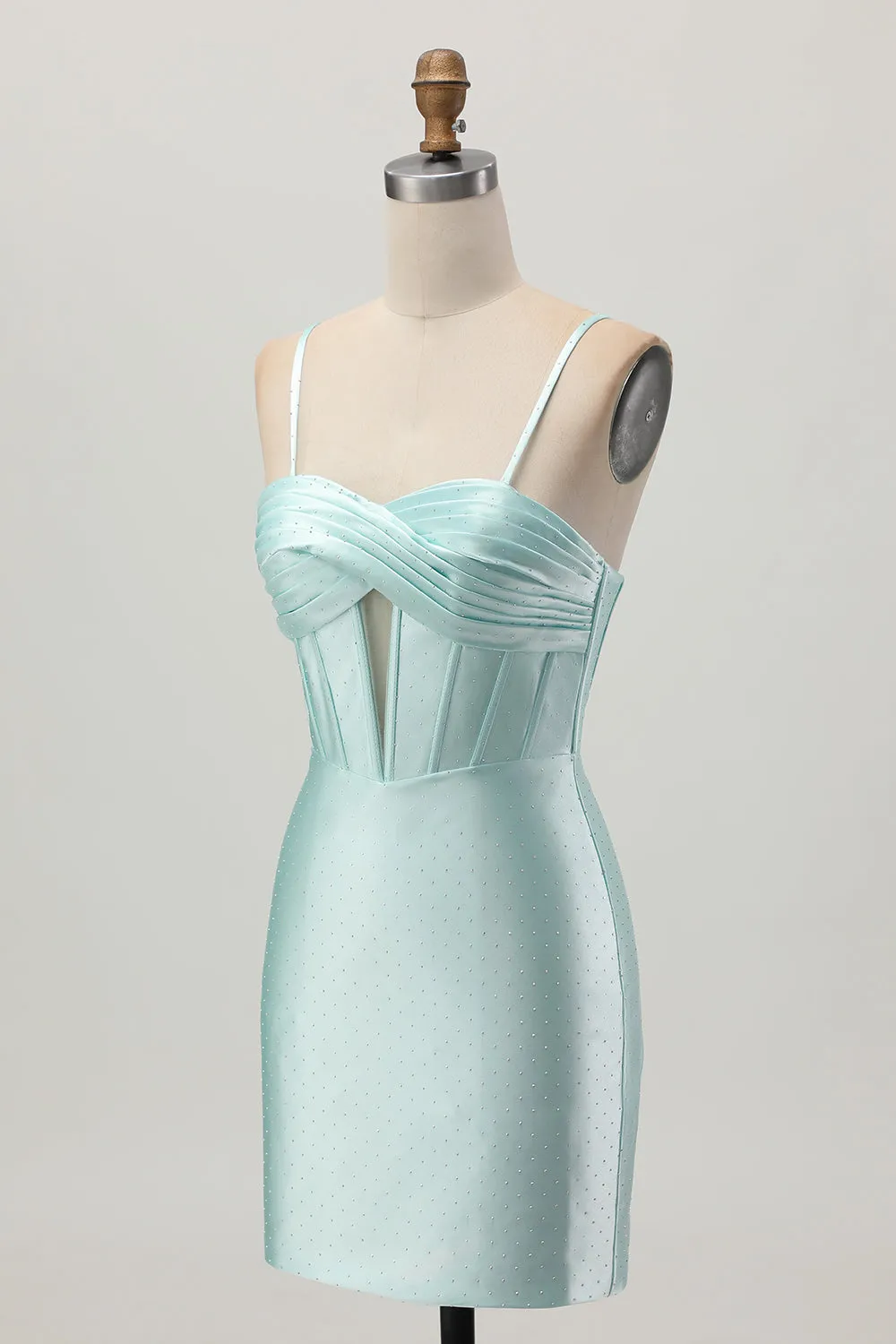 Light Green Bodycon Corset Cut Out Short Homecoming Dress with Beading sold by Wedtrend product image thumbnail 3