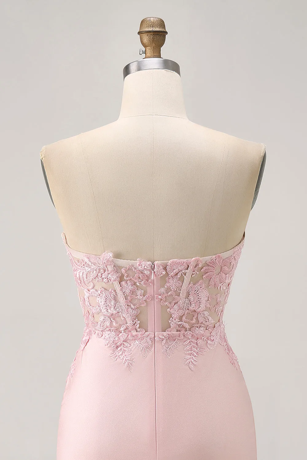 Blush Bodycon Strapless Corset Homecoming Dress with Appliques sold by Wedtrend product image thumbnail 5