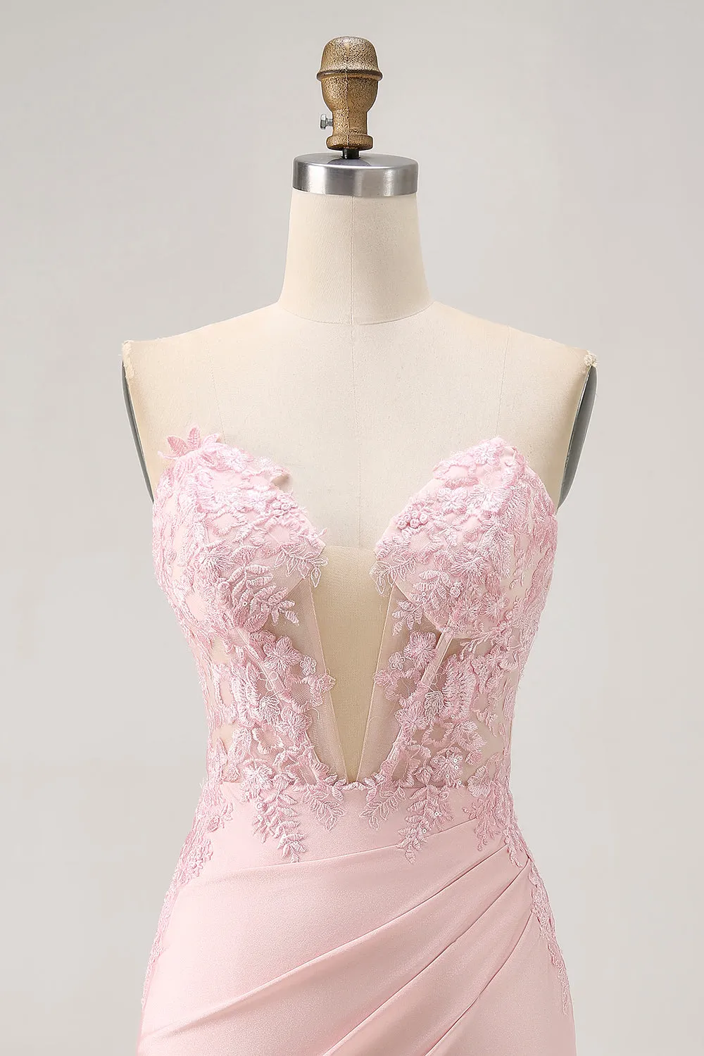Blush Bodycon Strapless Corset Homecoming Dress with Appliques sold by Wedtrend product image thumbnail 4