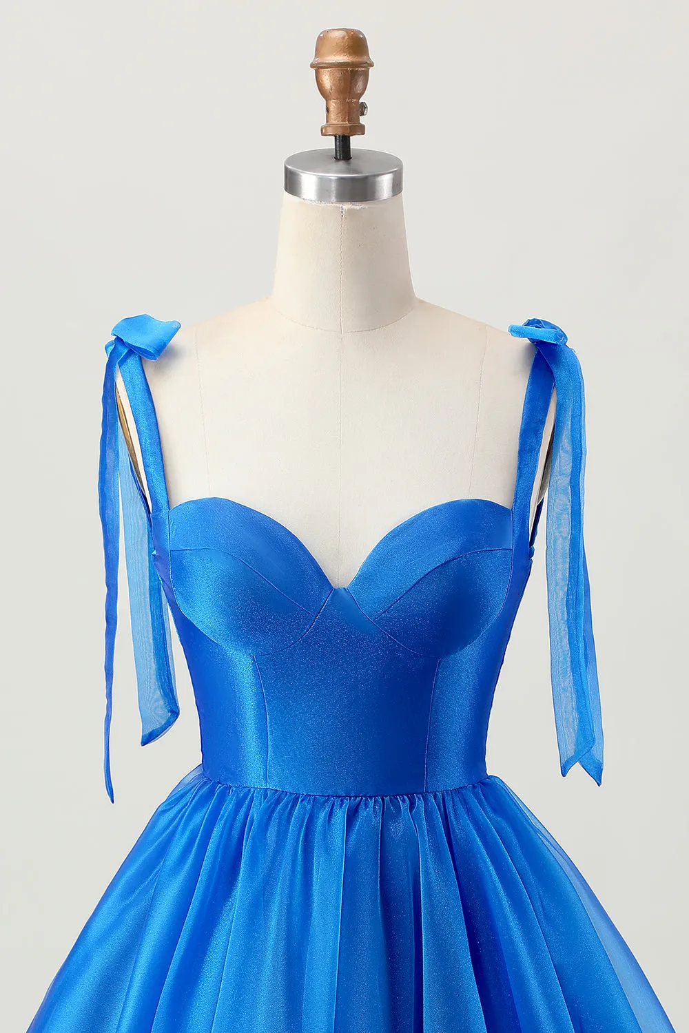 Royal Blue A Line Spaghetti Straps Ruffle Homecoming Dress with Lace Up Back sold by Wedtrend product image thumbnail 4