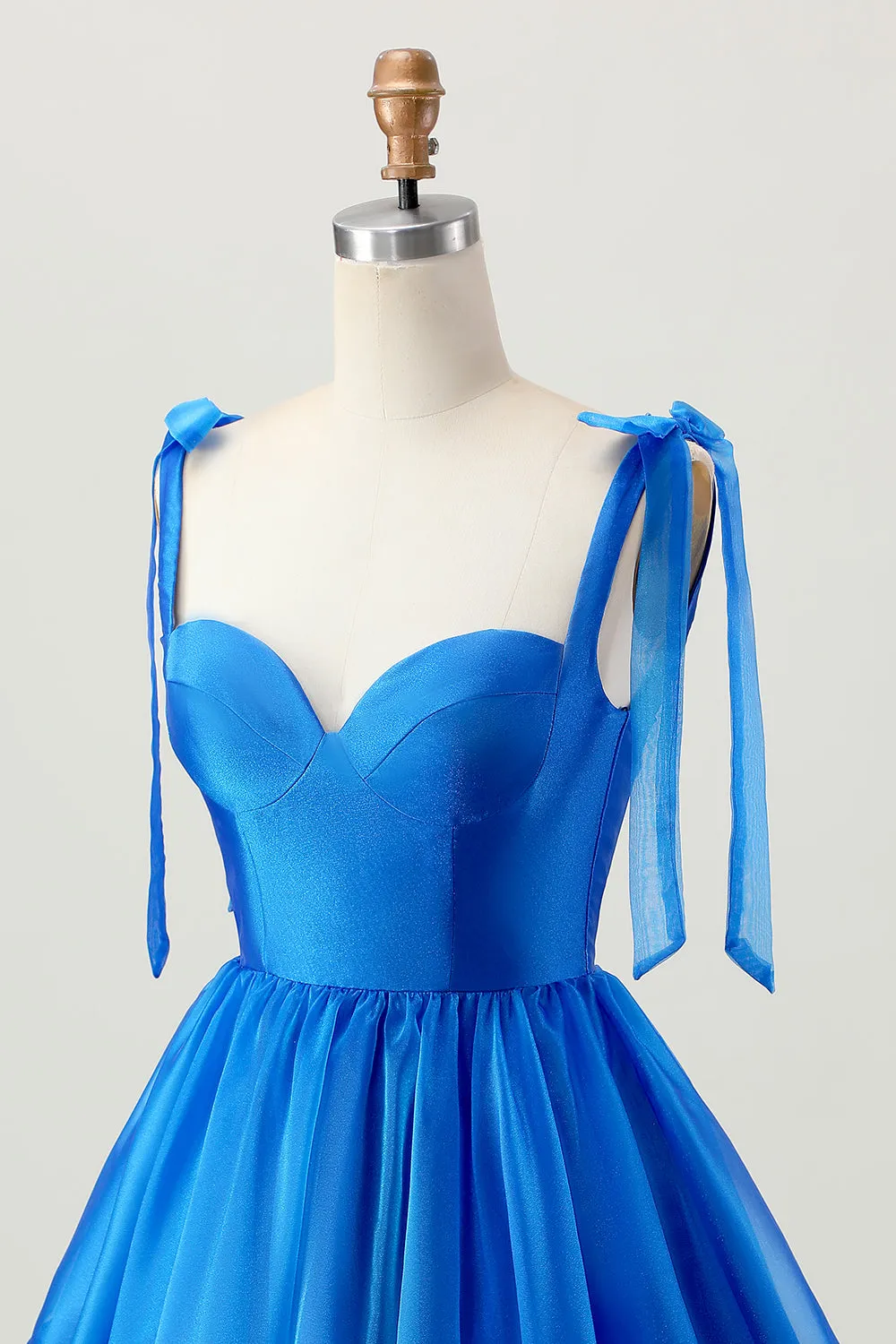 Royal Blue A Line Spaghetti Straps Ruffle Homecoming Dress with Lace Up Back sold by Wedtrend product image thumbnail 5