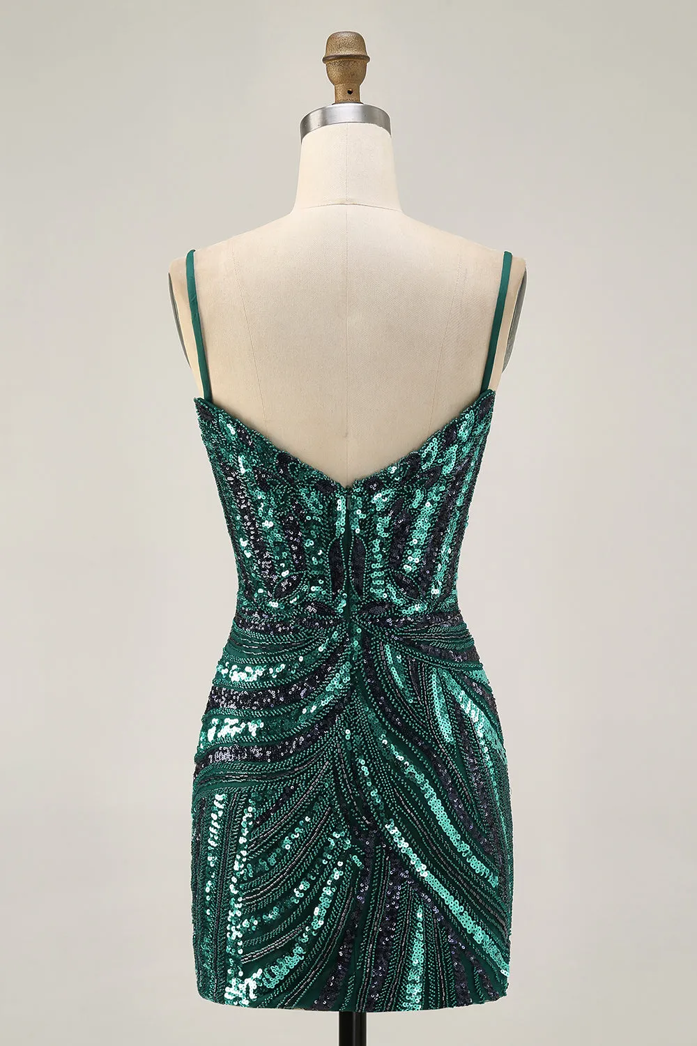 Dark Green Sparkly Strapless Sequins Tight Homecoming Dress sold by Wedtrend product image thumbnail 5