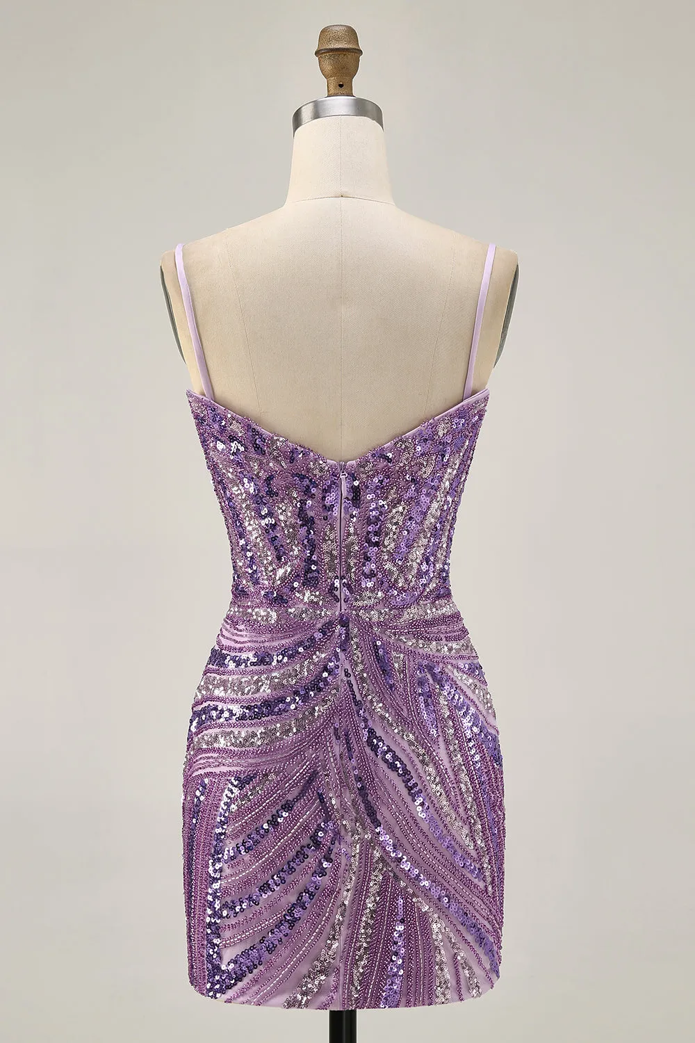 Sparkly Sequins Purple Strapless Tight Short Homecoming Dress sold by Wedtrend product image thumbnail 5