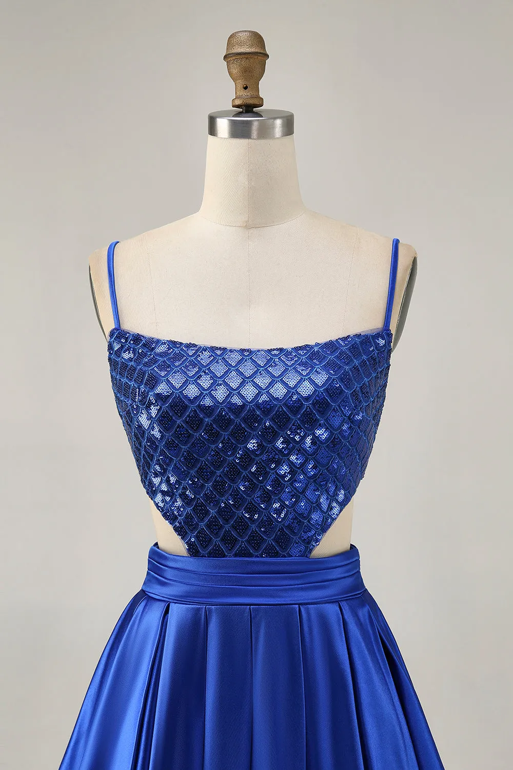 Sparkly Royal Blue A-Line Cut Out Sequins Short Homecoming Dress sold by Wedtrend product image thumbnail 4