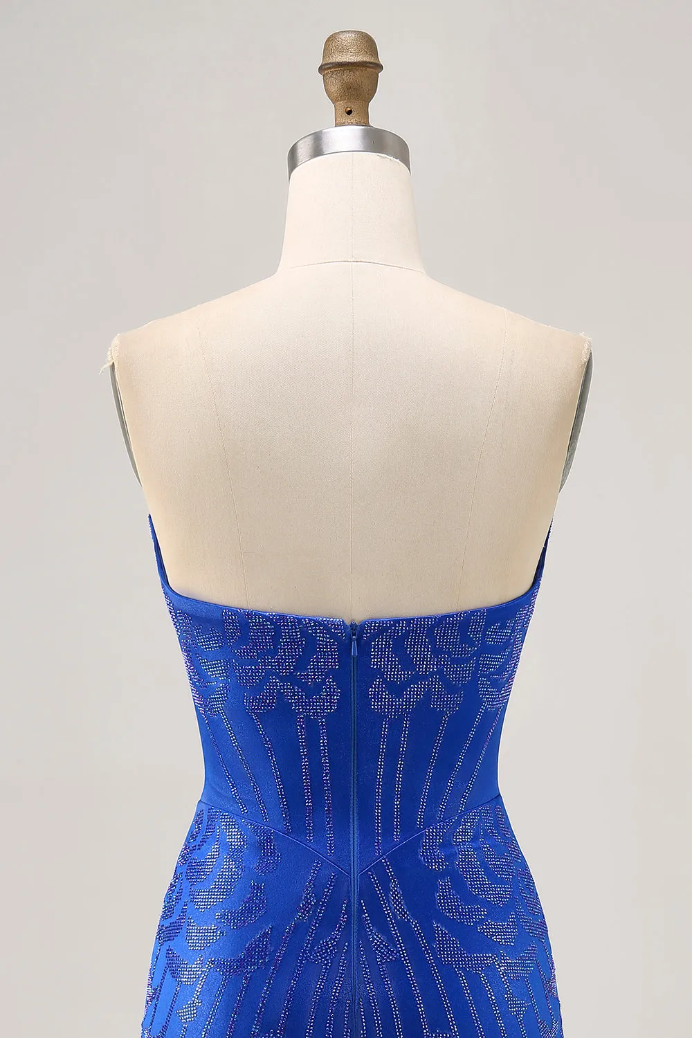 Strapless Beaded Royal Blue Bodycon Short Homecoming Dress sold by Wedtrend product image thumbnail 5