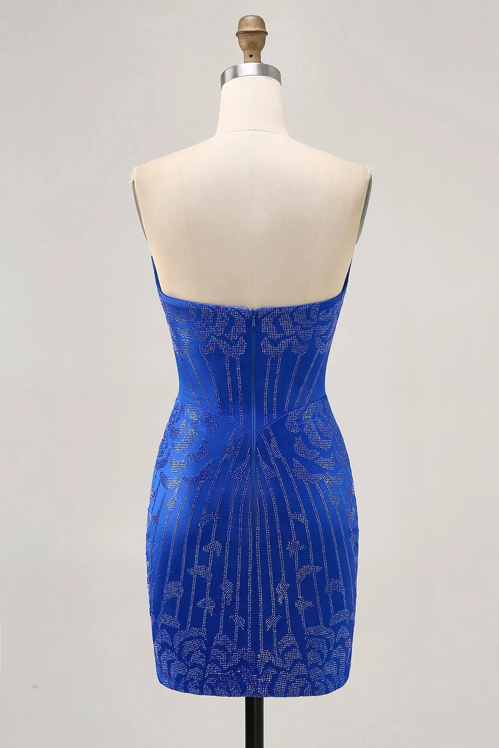 Strapless Beaded Royal Blue Bodycon Short Homecoming Dress sold by Wedtrend product image thumbnail 2