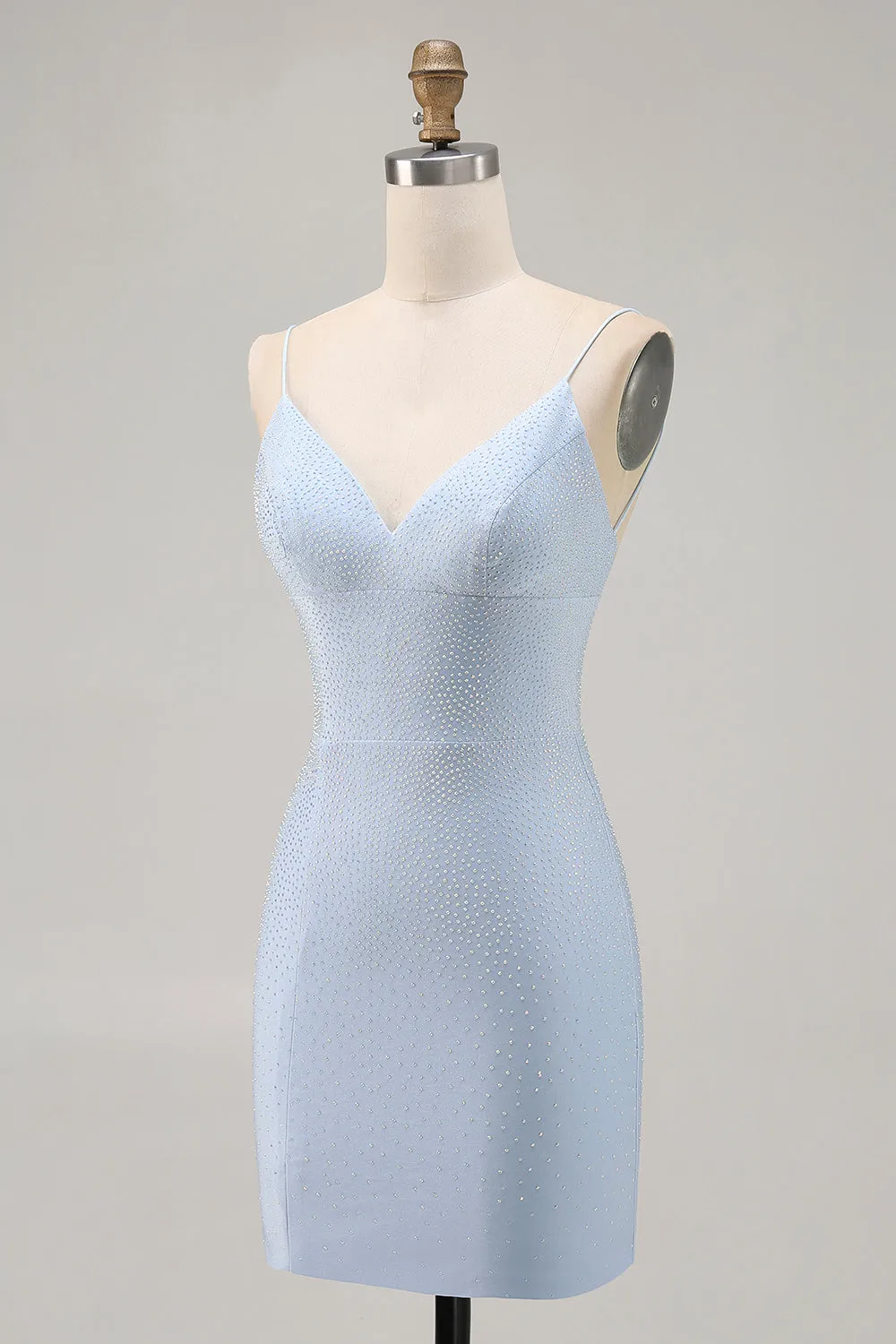 Blue Bodycon Backless Short Homecoming Dress with beading sold by Wedtrend product image thumbnail 3