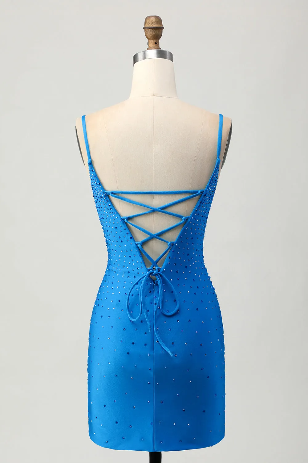 Tight Cut Out Short Blue Homecoming Dress with Beading sold by Wedtrend product image thumbnail 2